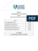 BET3573 Engineering Management: Task 1: Organisaton Roles and Function