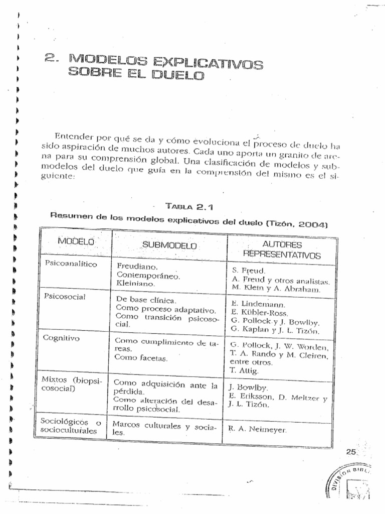 Modelos Explicativos Alrededor Del Duelo