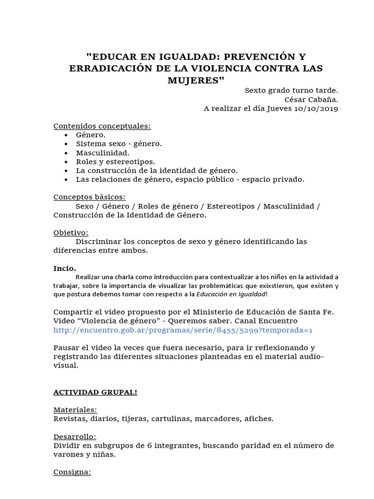 Educación en Igualdad y Género | PDF | Género | Estudios de género