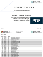 Lista definitiva de não colocação Matemática