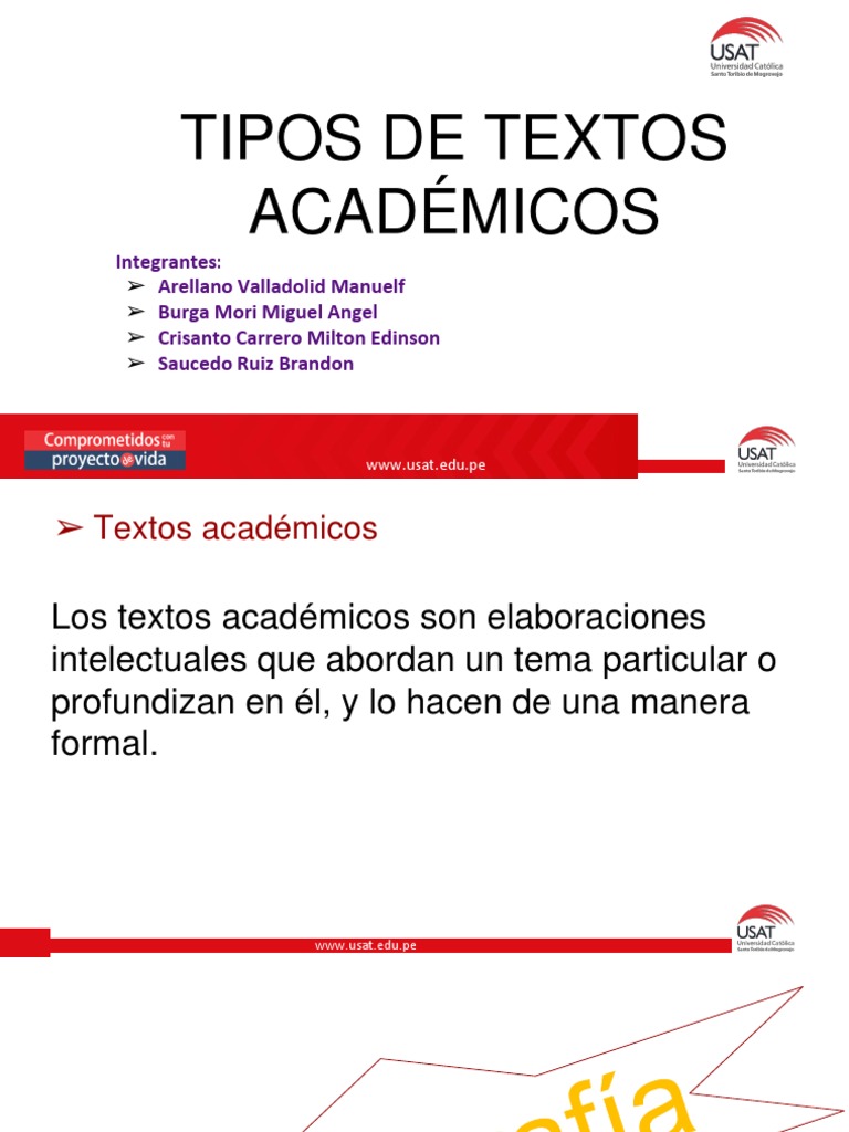Tipos de Textos Academicos | PDF | Autor | Información