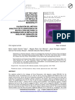 Validation of The X-Ray Fluorescence (Frx-Ed) Analytical Method For The Determination of Metals in Soils at Colquencha Municipality