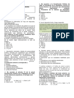 Prueba de formación cívica sobre institucionalidad política y división de poderes