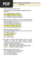 Questionário Telecurso - Universo Da Mecânica