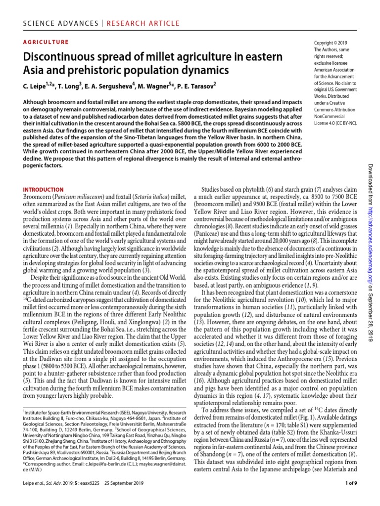 Millet Culture | PDF | Neolithic | Agriculture