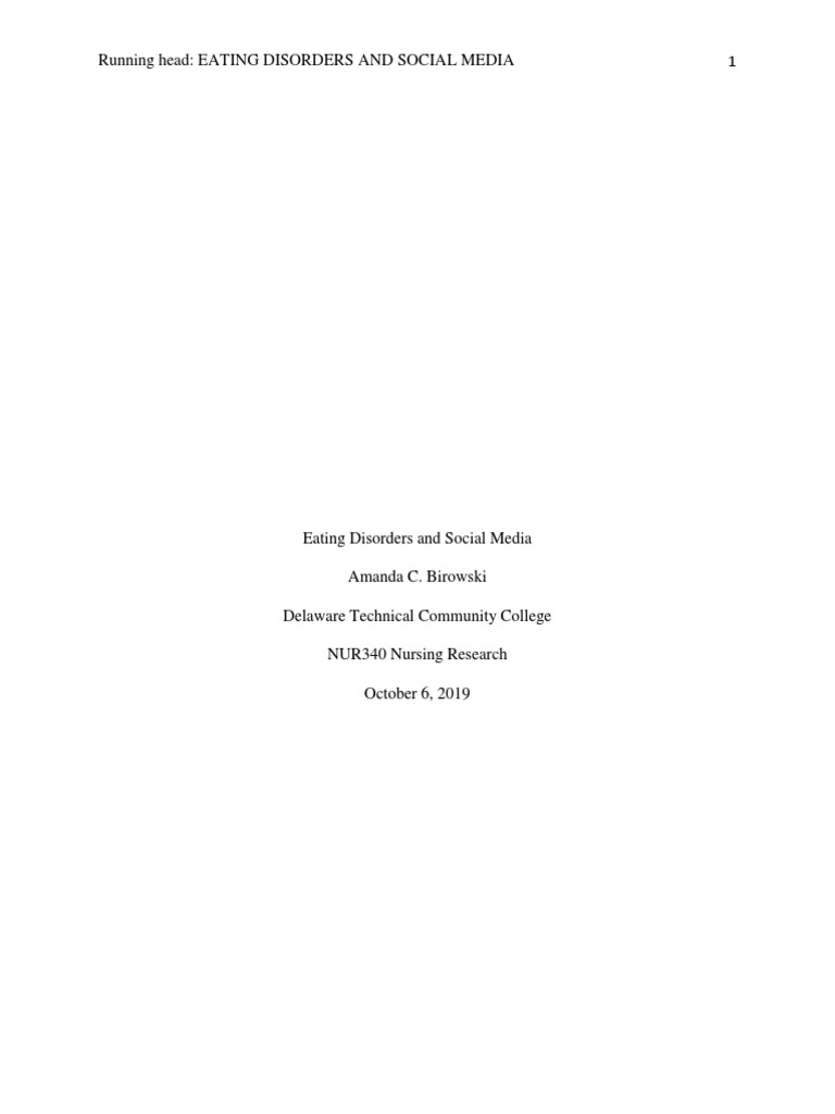 Nur340 Eating Disorders and Social Media | PDF | Eating Disorder ...