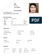 Worker'S Information Sheet Nelson Salvador Talidro: Eregistration Number: 2018061305356