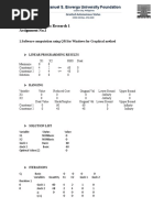 Subject: Operations Research 1 Assignment No.1: Manuel S. Enverga University Foundation