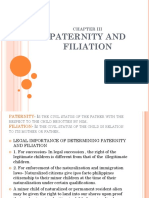 Chapter III Paternity and Filiation