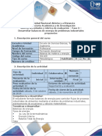 Guía de Actividades y Rúbrica de Evaluación - Fase 3 - Desarrollar Balances de Energía de Problemas Industriales Propuestos