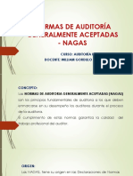 Normas de Auditoría Generalmente Aceptadas - Nagas: Curso: Auditoría I Docente: William Gordillo Pacheco