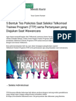 5 Bentuk Tes Psikotes Saat Seleksi Telkomsel Trainee Program (TTP) Serta Pertanyaan Yang Diajukan Saat Wawancara - Meniti Karir