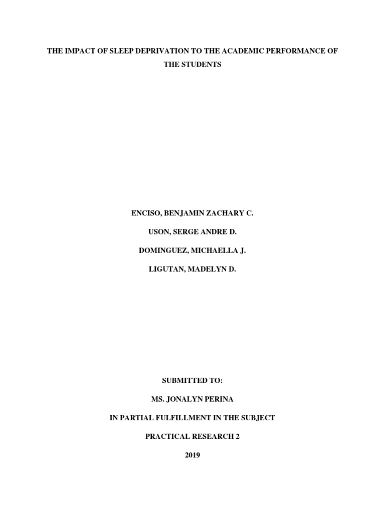 Sleep Deprivation Impact On Academic Performance | PDF | Sleep | Sleep ...
