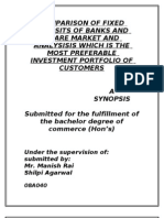 Comparison of Fixed Deposits of Banks and Share Market and Analysisis Which Is The Most Preferable Investment Portfolio of Customers