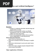 Robotics and Artificial Intelligence