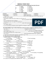 Middle Term Test English Grade 10