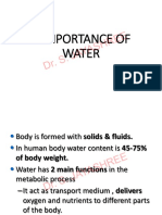 Role and Properties of Water 