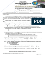 Division Teachers Needs Analysis Survey