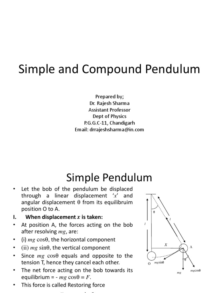 Simple and Compound Pendulum PDF Rotation Around A Fixed Axis