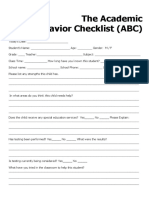 The Academic Behavior Checklist (ABC)