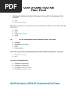 OSHA 30 Construction Final Test Answer Key | PDF | Occupational 