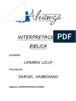 Interpretacion Biblica: Carmen Licuy Samuel Sambonino