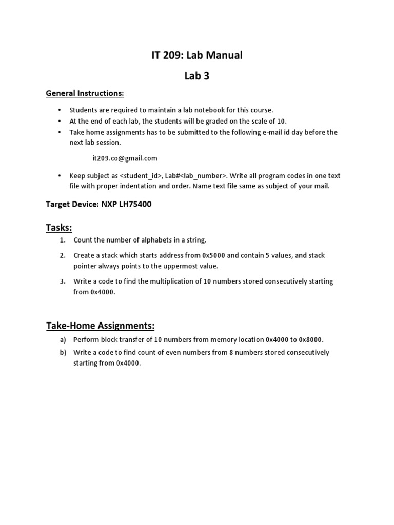 IT 209: Lab Manual Lab 3: General Instructions | PDF