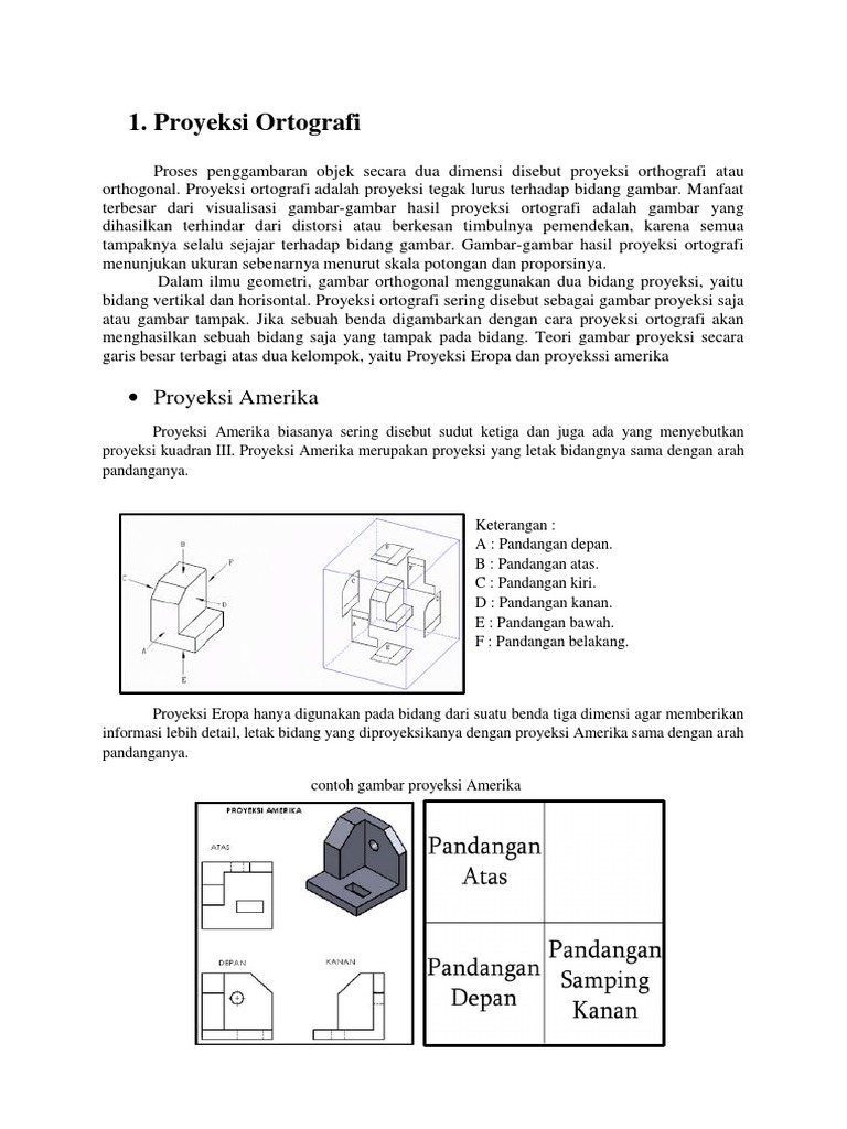 Proyeksi Ortografi dalam Gambar Teknik | PDF