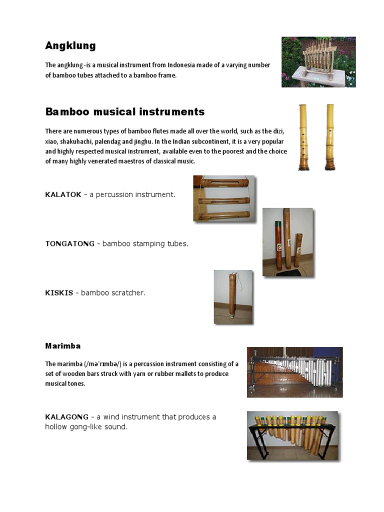 Bamboo Musical Instruments of the Philippines | PDF | String ...