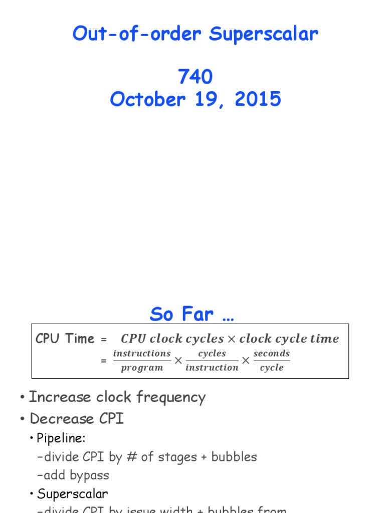 Out-of-Order Superscalar Architecture | PDF | Central Processing Unit ...