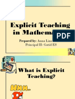 Explicit Teaching in Mathematics