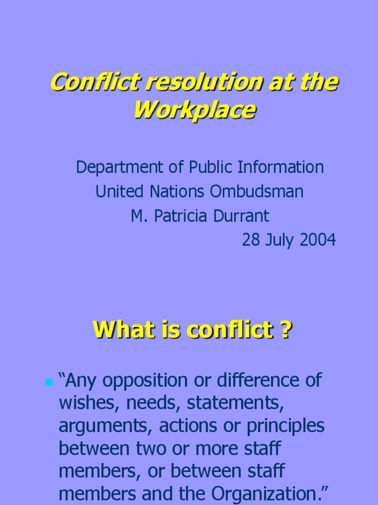 Workplace Conflict Resolution Guide | PDF | Mediation | Conflict Resolution