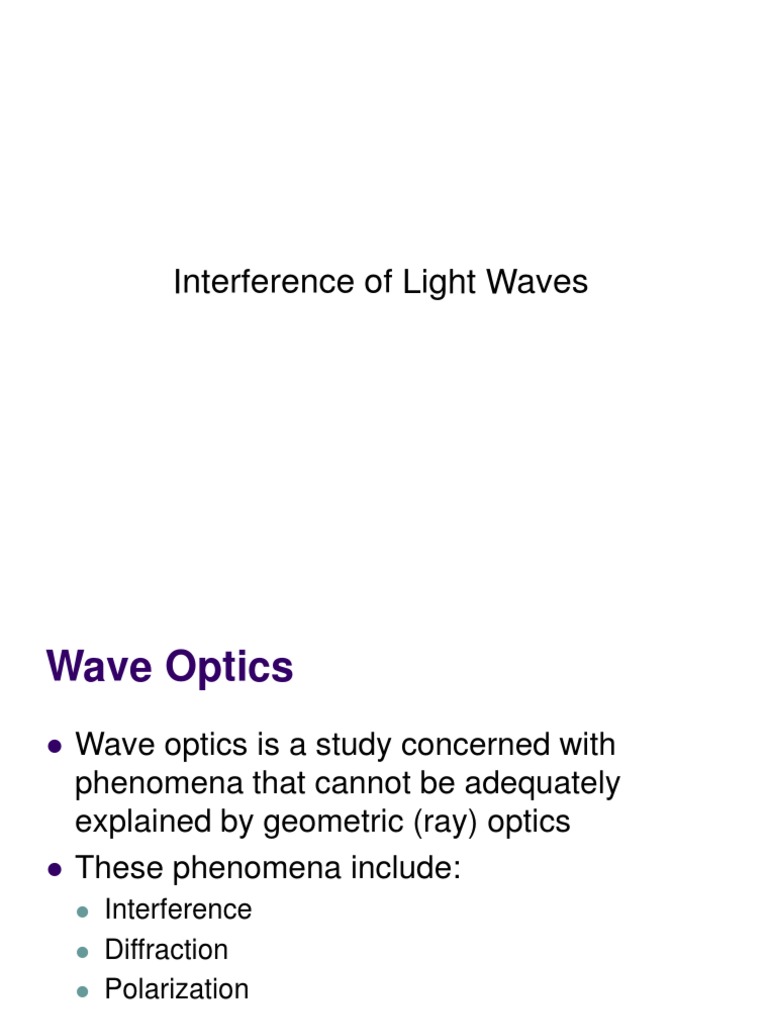 37 Interference in Light | PDF | Wavelength | Interferometry