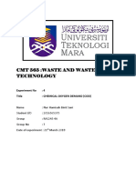 CMT 565:waste and Wastewater Technology: Experiment No: 4 Title: Chemical Oxygen Demand (Cod)