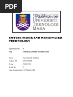 CMT 565:waste and Wastewater Technology: Experiment No: 4 Title: Chemical Oxygen Demand (Cod)