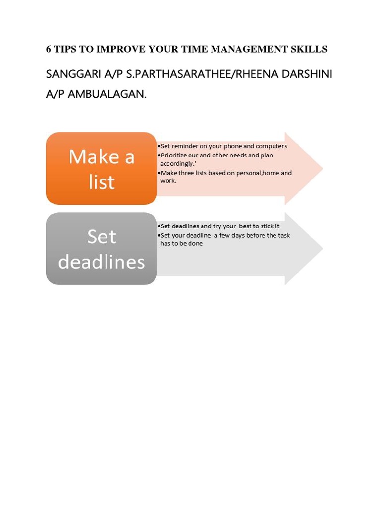 6 Tips To Improve Your Time Management Skills PDF