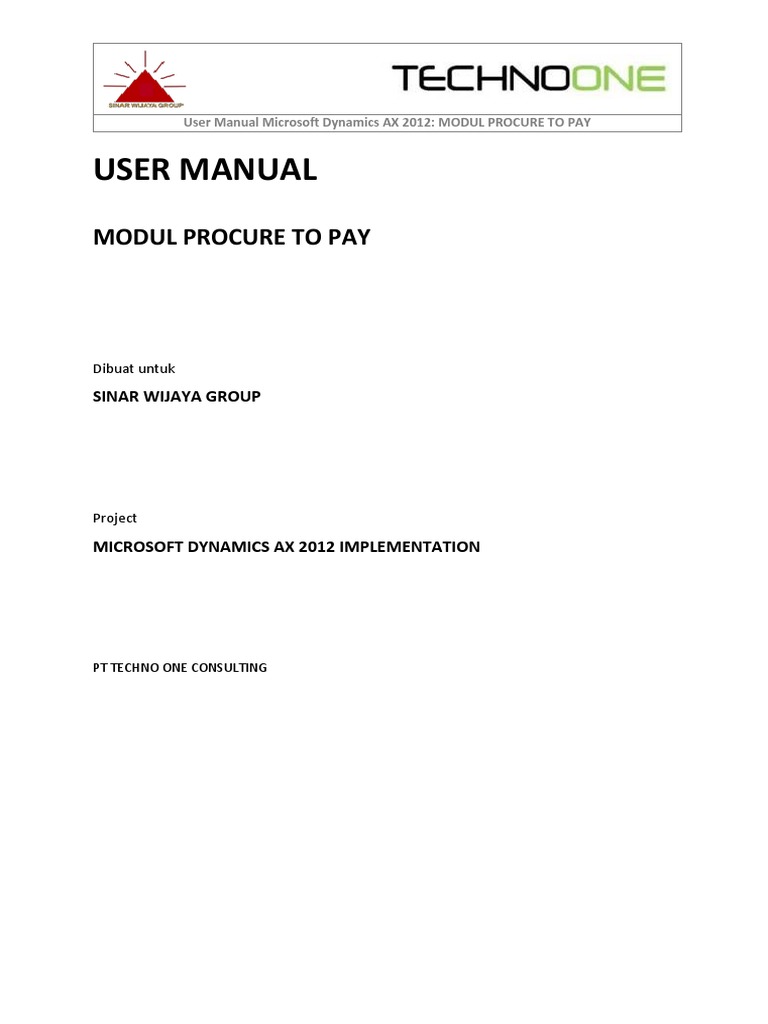 Microsoft Dynamics AX 2012 P2P Manual | PDF