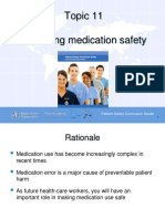 Topic 11 Improving Medication Safety: Patient Safety Curriculum Guide