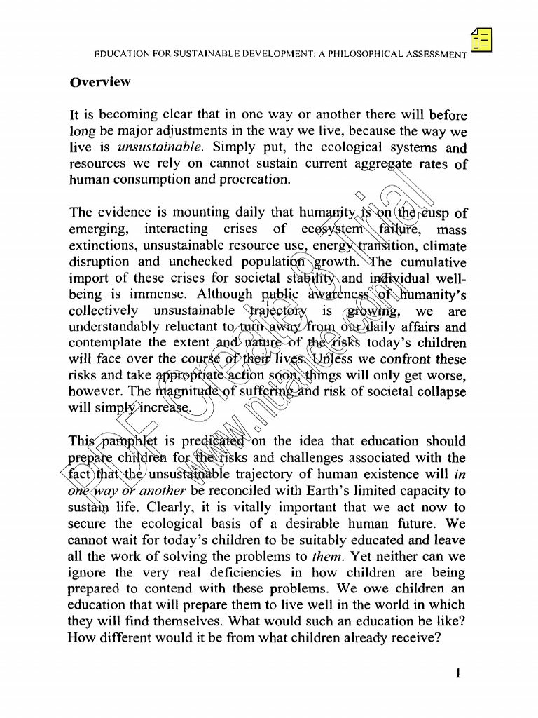 Educating for a Sustainable Future | PDF | Sustainability | Sustainable ...