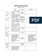 Planned Structure of Activities