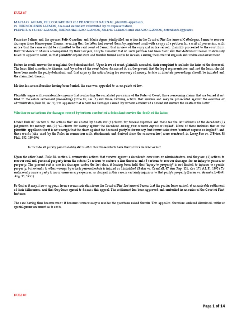 RULE 87 91 of The Rules of Court (Special Proceedings) PDF