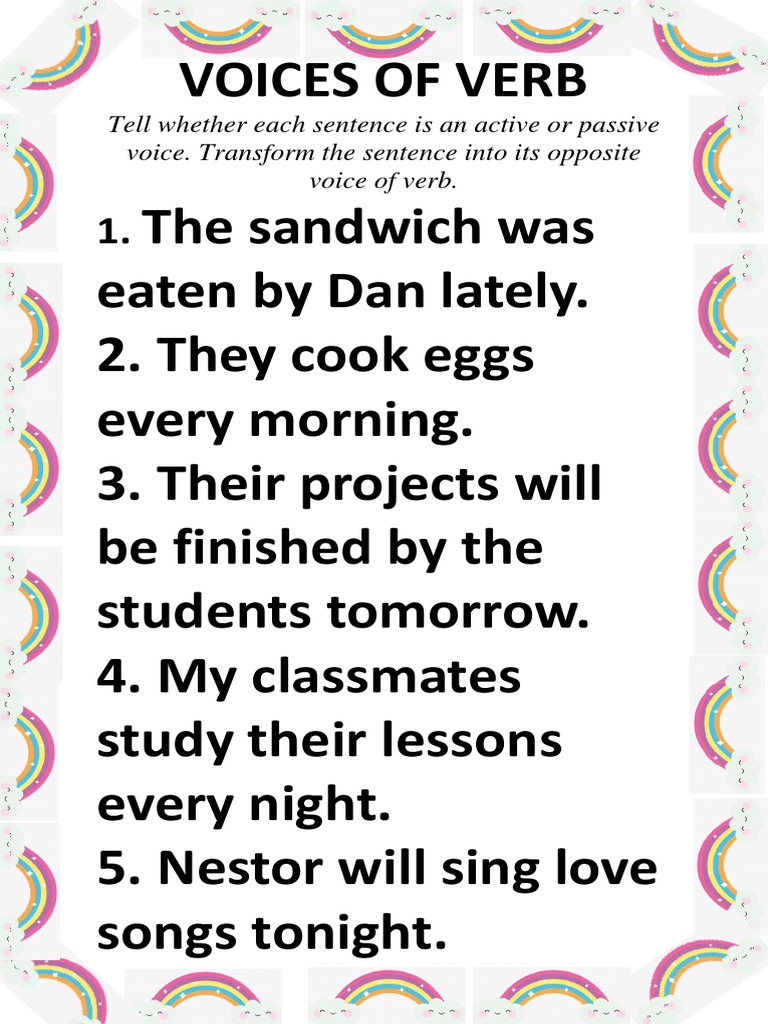 Active vs. Passive Voice Exercises | PDF | Language Arts & Discipline