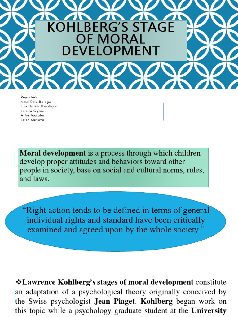 Kohlberg's Stage of Moral Development PDF Morality Philosophical