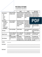 Procedural Text Unit Rubric