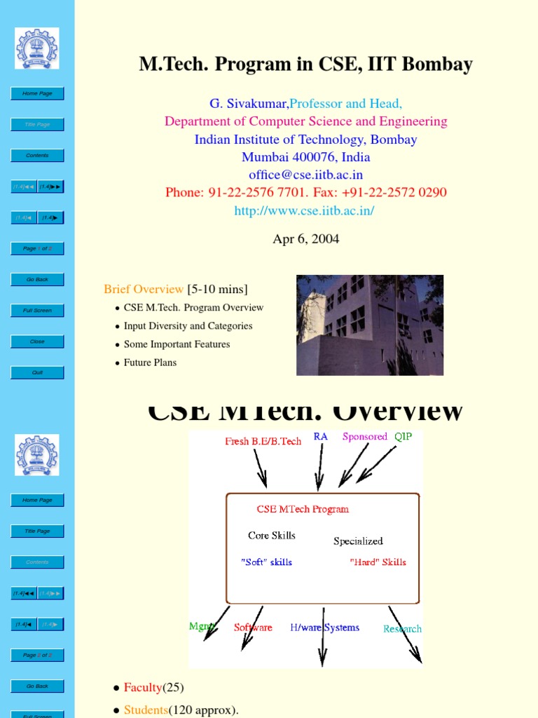 IIT Bombay M.Tech CSE Syllabus Overview | PDF | Academia | Cognition