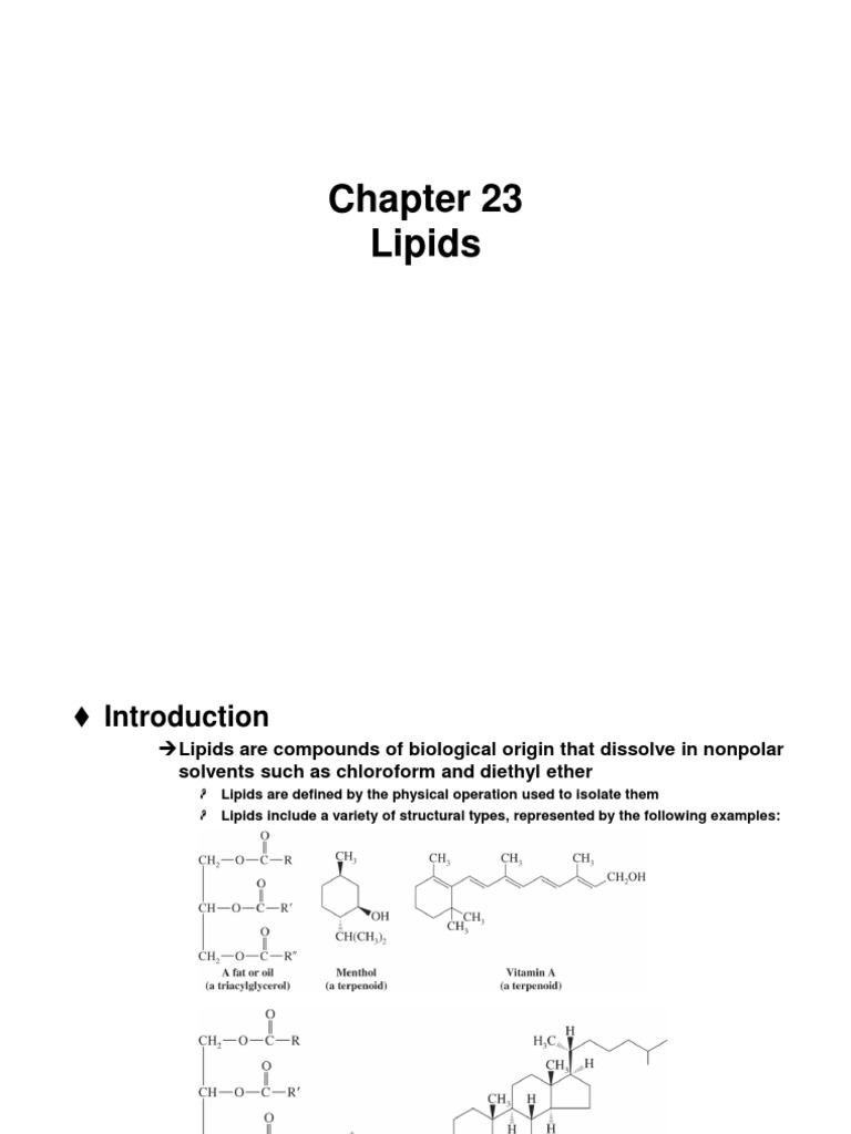 Ch23 Lipids | PDF | Fatty Acid | Triglyceride
