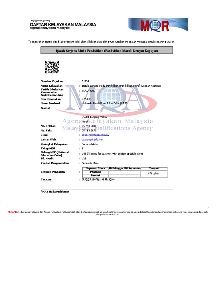 Pengiktirafan Mqa Pdf