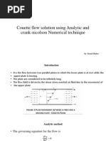 Couette Flow Solution Using Analytic and Crank-Nicolson Numerical