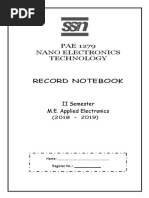 Record Notebook: PAE 1279 Nano Electronics Technology