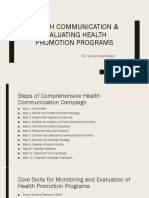 Health Communication & Evaluating Health Promotion Programs